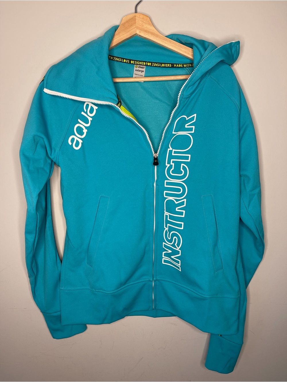 Women’s a Zumba fitness workout aqua instructor track‎ jacket coat xxl 2xl
